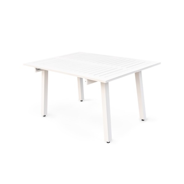 Tavolo In Alluminio Quadrato Da Esterno 145x100-145 Cm Bianco