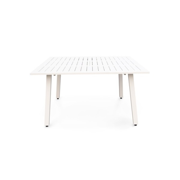 Tavolo In Alluminio Quadrato Da Esterno 145x100-145 Cm Bianco