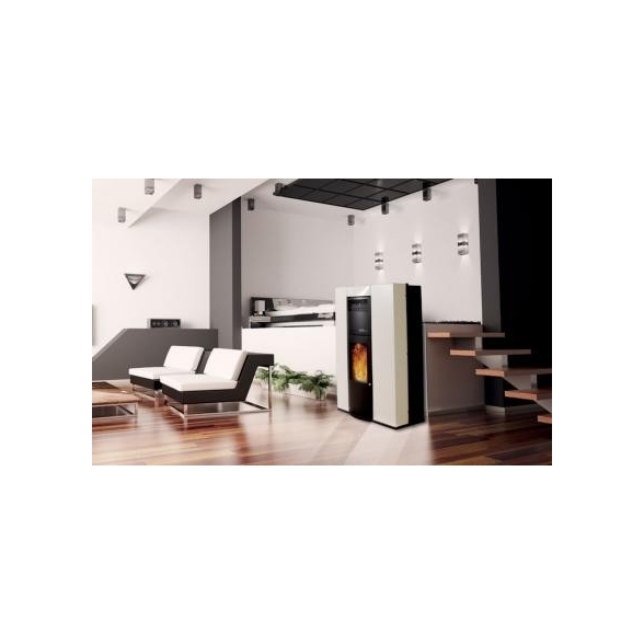 Dielle Ostro 100 Tube Turbo 12 kW bianco perla Stufa a pellet/biomassa