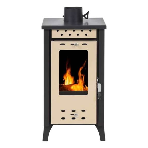Stufa A Legna In Acciaio 8,5 kW Matilde Beige 33x38x74