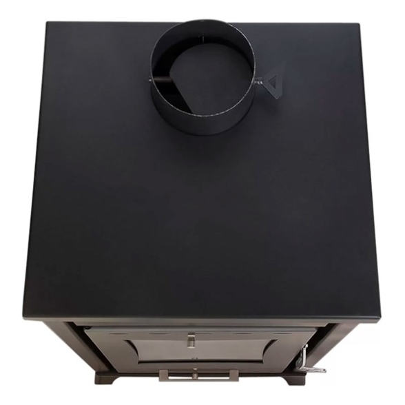 Stufa A Legna In Acciaio 15 kW Olga Nera 45,5x48,5xh91 Uscita Fumi Superiore