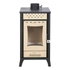 Stufa A Legna In Acciaio 15 kW Olga Beige 45,5x48,5xh91 Uscita Fumi Superiore