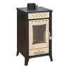 Stufa A Legna In Acciaio 15 kW Olga Beige 45,5x48,5xh91 Uscita Fumi Superiore
