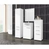 Colonna Da Bagno Multiuso 2 Ante Con Ripiani 30x30x140 Bianca Serena