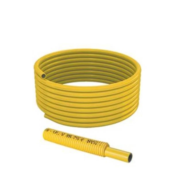 Tubo multistrato per gas 20x2 rivestito con guaina corrugata Giacomini Multigas G999IY044 rotolo 50 mt giallo