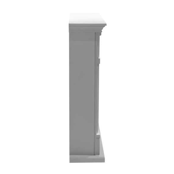Camino elettrico da terra ADAMS in legno Bianco L107 x P24 x H95,2