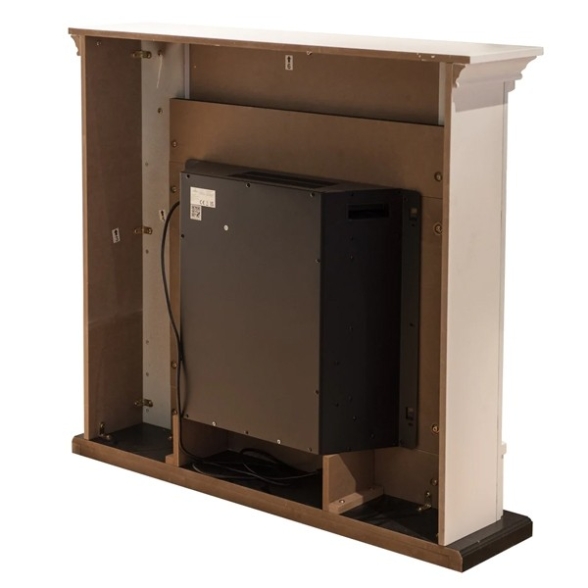 Camino elettrico da terra ADAMS in legno Bianco L107 x P24 x H95,2