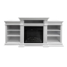 Camino elettrico caminetto da terra BIDEN in legno Bianco 179x48xH85