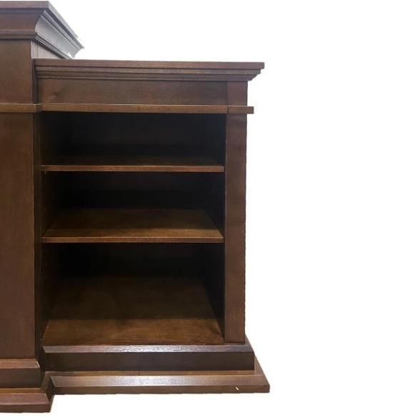 Camino elettrico caminetto da terra BIDEN in legno Marrone 179x48xH85