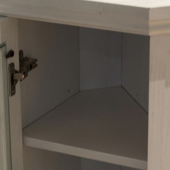 Camino elettrico da terra ad angolo MADISON in legno Bianco 126x78xH83
