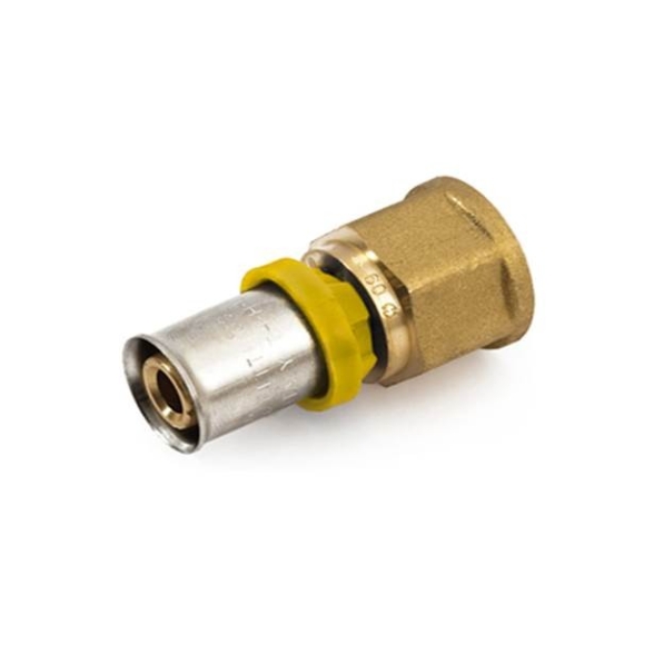 BOOPARTS – Set 4 Pezzi – Gomito A Pressare 90° 16mm (16x2) Filetto Femmina 1/2" | Raccordo Curva Profilo TH In Ottone Nichelato | Uscita Muro Per Rubinetto