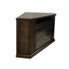 Camino elettrico caminetto da terra ad angolo MADISON in legno Marrone L126 x P78 x H83