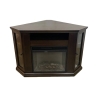 Camino elettrico caminetto da terra ad angolo MADISON in legno Marrone L126 x P78 x H83