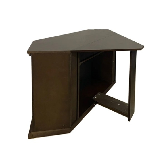 Camino elettrico caminetto da terra ad angolo MADISON in legno Marrone L126 x P78 x H83