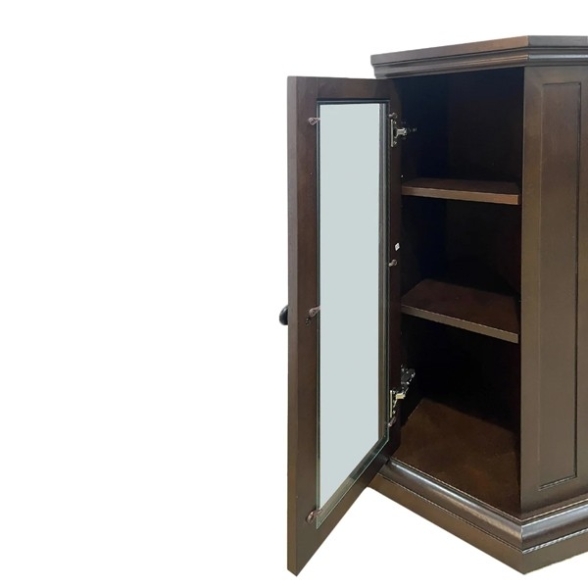 Camino elettrico caminetto da terra ad angolo MADISON in legno Marrone L126 x P78 x H83