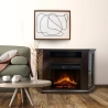 Camino elettrico caminetto da terra ad angolo MADISON in legno Marrone L126 x P78 x H83