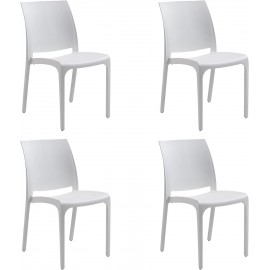 Set 4 sedie in resina impilabili da interno ed esterno made in Italy mod. Sofia Bianca