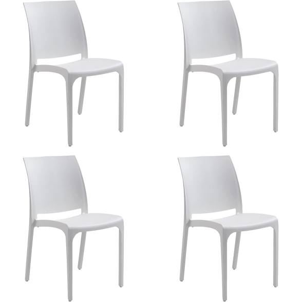 Sedie impilabili in resina da interno ed esterno made in Italy Sofia bianco
