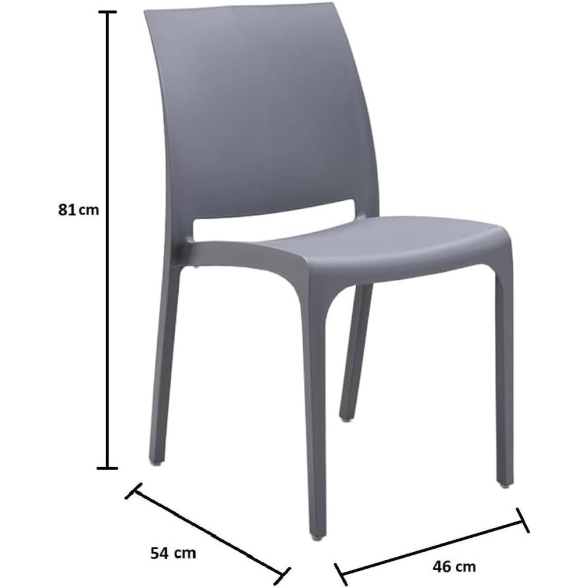 Sedie impilabili in resina da interno ed esterno made in Italy Sofia grigio
