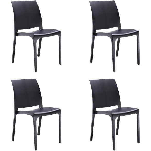 Sedie impilabili in resina da interno ed esterno made in Italy Sofia nero