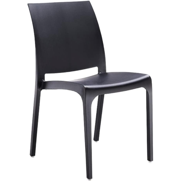Sedie impilabili in resina da interno ed esterno made in Italy Sofia nero