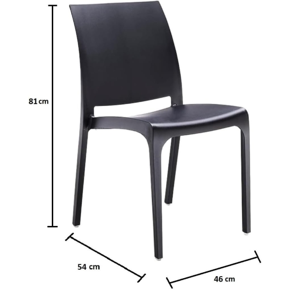Sedie impilabili in resina da interno ed esterno made in Italy Sofia nero