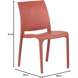 Set 4 sedie in resina impilabili da interno ed esterno made in Italy mod. Sofia Rossa