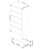 Cassettiera Moderna 60x40x120 Cm 5 Cassetti Bianco Opaco Artika