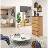 Cassettiera Moderna 60x40x120 Cm 5 Cassetti Quercia Effetto Legno Artika