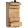 Cassettiera Moderna 60x40x130 Cm 6 Cassetti Quercia Artika