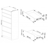 Cassettiera Moderna 60x40x130 Cm 6 Cassetti Quercia Artika