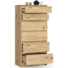 Cassettiera Moderna 60x40x130 Cm 6 Cassetti Rovere Effetto Legno Artika