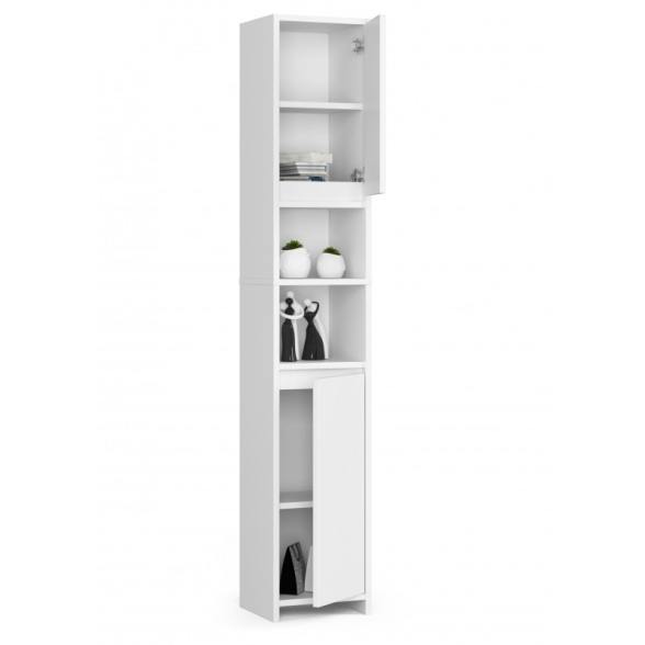 Colonna Da Bagno Multiuso 2 Ante 2 Vani 32x28x180 Serena Bianca
