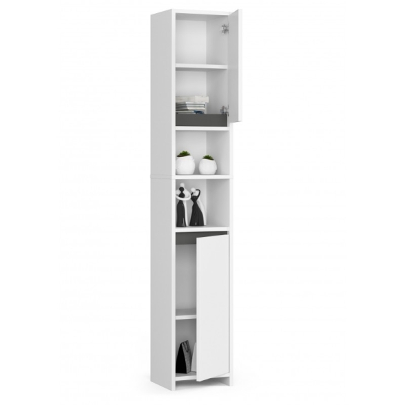 Colonna Da Bagno Multiuso 2 Ante 2 Vani 32x28x180 Serena Bianca