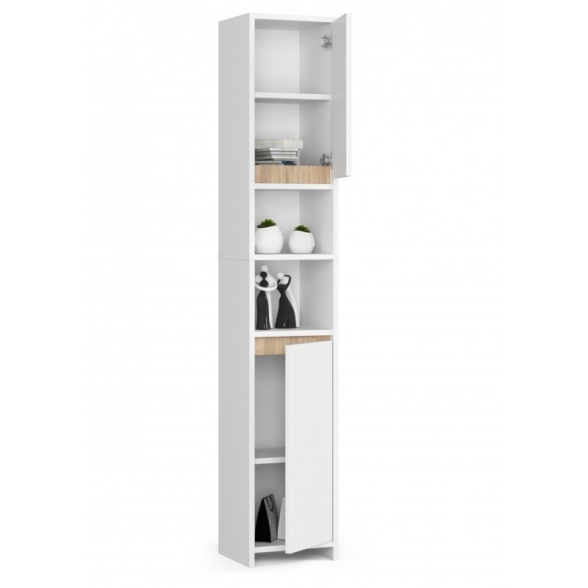 Colonna Da Bagno Multiuso 2 Ante 2 Vani 32x28x180 Serena Bianca