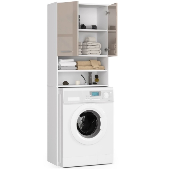 Mobile Coprilavatrice 2 Ante 2 Vani 64x30x180 Diana Bianco/Cappuccino