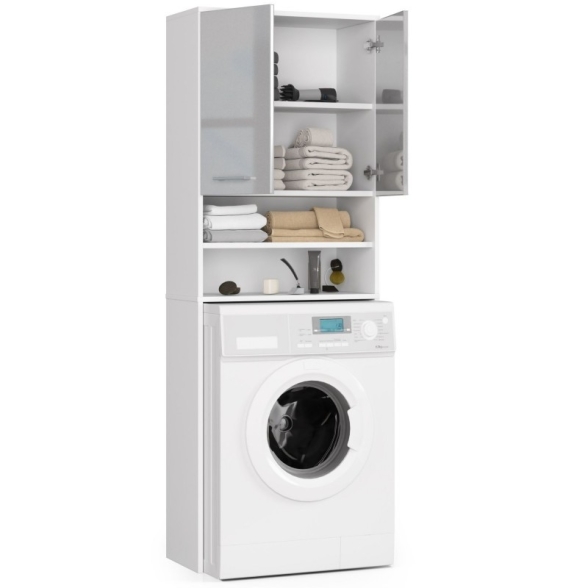 Mobile Coprilavatrice 2 Ante 2 Vani 64x30x180 Diana Bianco/Grigio