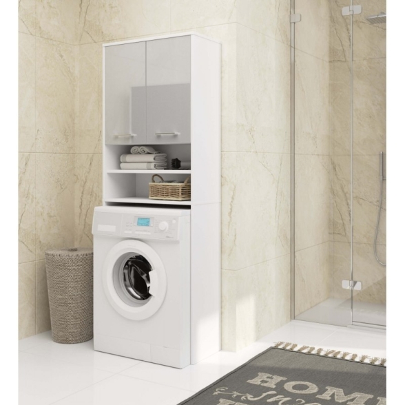 Mobile Coprilavatrice 2 Ante 2 Vani 64x30x180 Diana Bianco/Grigio