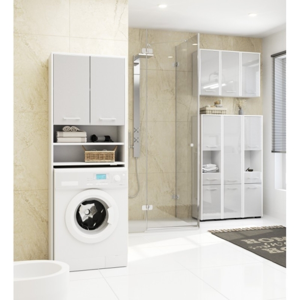 Mobile Coprilavatrice 2 Ante 2 Vani 64x30x180 Diana Bianco/Grigio