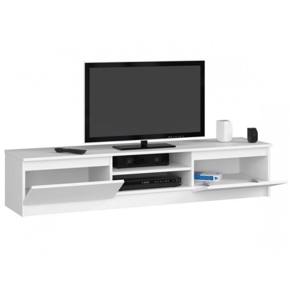 Mobile Porta TV 160 Cm 2 Ante 2 Vani A Giorno Bianco Opaco Artika