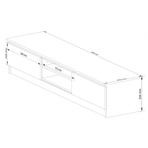 Mobile Porta TV 160 Cm 2 Ante 2 Vani A Giorno Rovere Artika