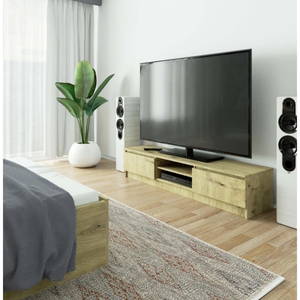 Mobile Porta TV 160 Cm 2 Ante 2 Vani A Giorno Rovere Artika