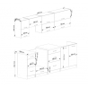 Cucina Lineare 240 Cm Moderna Componibile Bianco Opaco Emma V2
