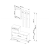 Mobile Ingresso 90 Cm Con Scarpiera Appendiabiti E Specchio Bianco Opaco Ralph