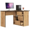 Scrivania Angolare 124 Cm Destra 3 Cassetti Quercia Effetto Legno Artika