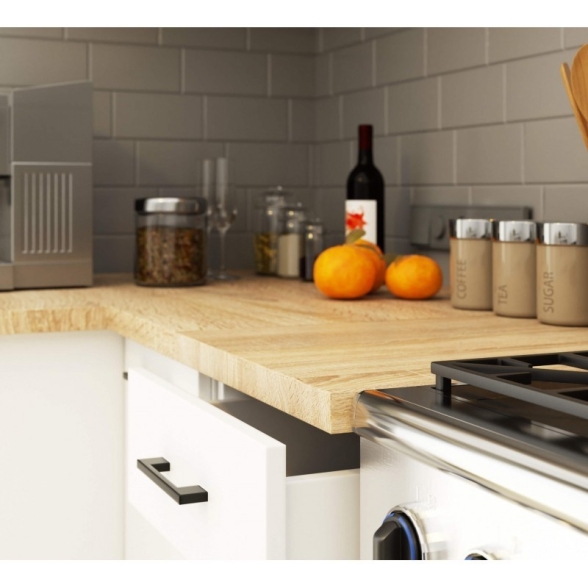Cucina Lineare 180 Cm Moderna Componibile Bianco Opaco Emma V1