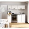 Cucina Lineare 180 Cm Moderna Componibile Bianco Opaco Emma V2