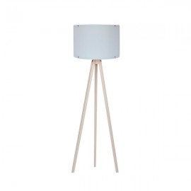 Lampada Treppiede Da Terra 38x145 Cm Design Moderno Bianco e Crema