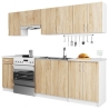 Cucina Lineare 240 Cm Moderna Componibile Rovere Effetto Legno Tania