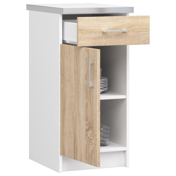 Cucina Lineare 240 Cm Moderna Componibile Rovere Effetto Legno Tania
